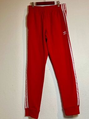 Adidas Originals Red 3-Stripes Track Pants Joggers Men’s Size M